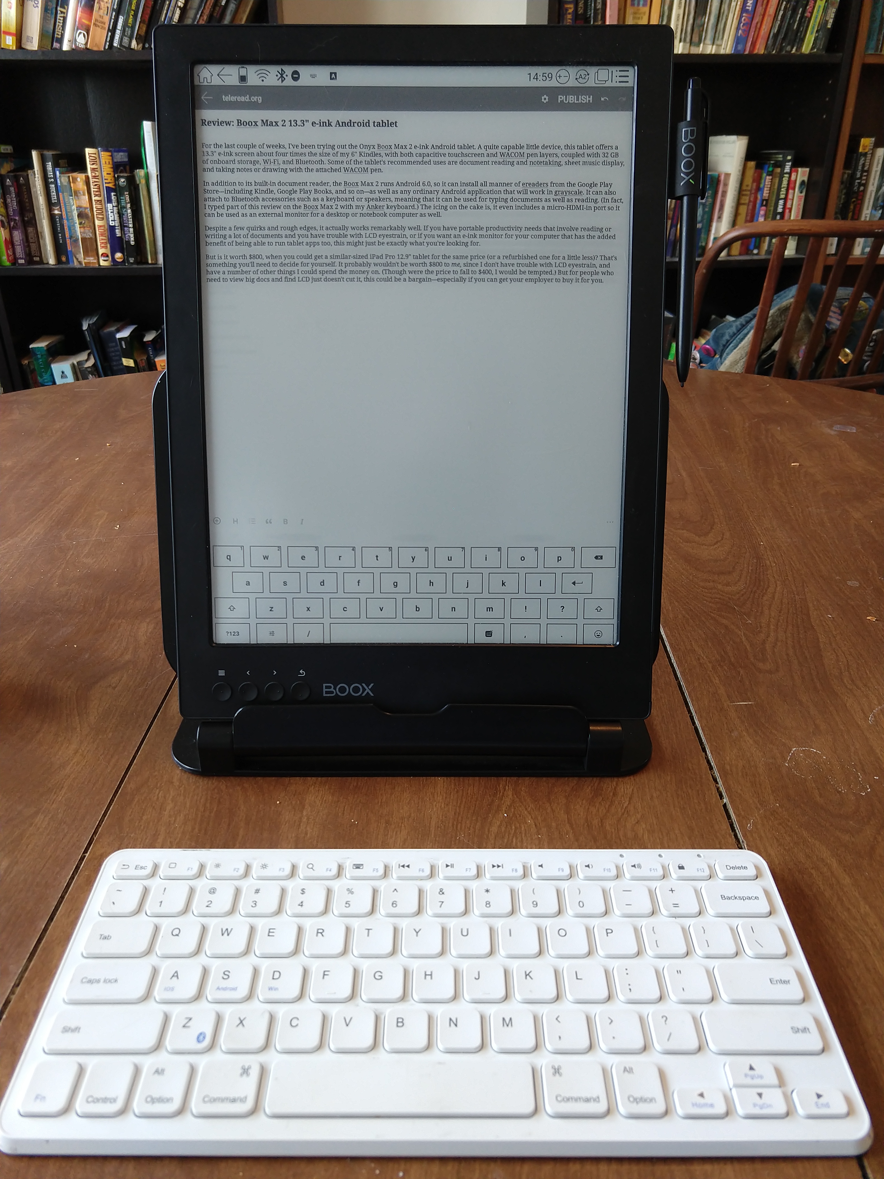 Review: Onyx Boox Max 2 13.3″ e-ink Android tablet