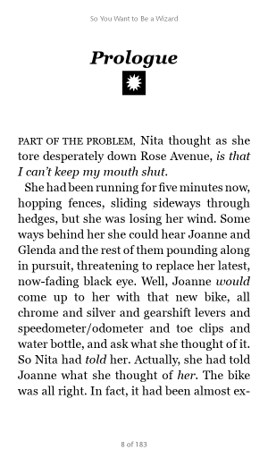 Screenshot of Nook reading app, with full justification on.